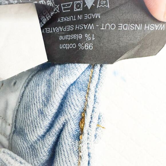 Good American x Zara Light Wash Ripped Straight Leg Denim Jeans Size 4/36 - Picture 8 of 9